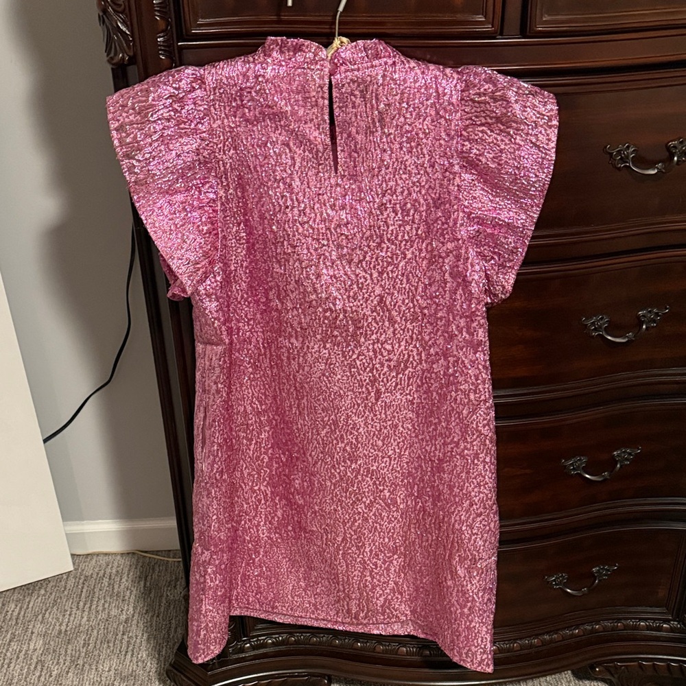 Pink Ruffled Mini Dress - Picture 2 of 4